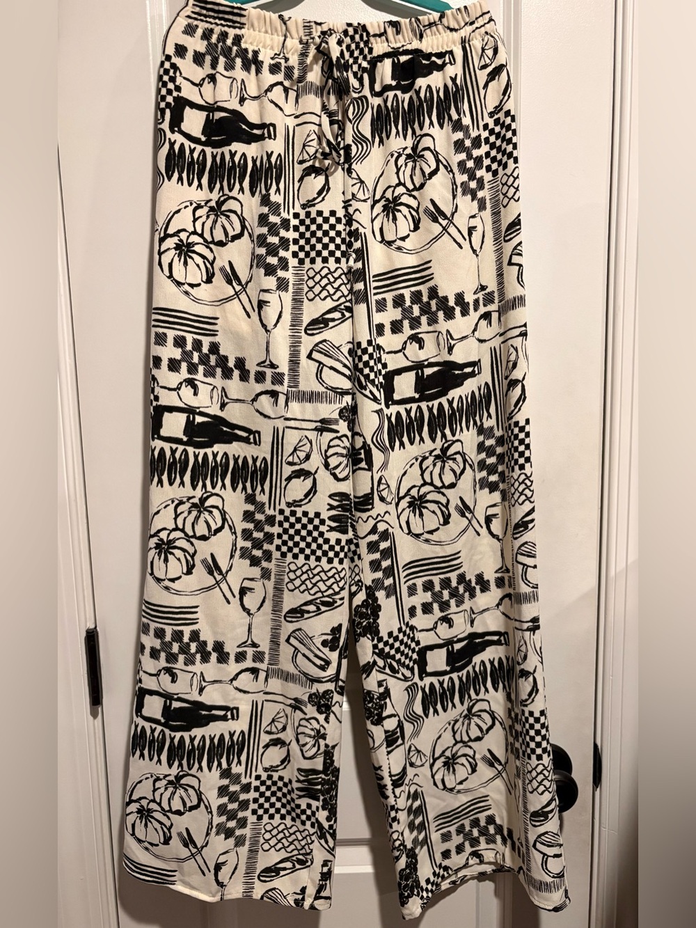 Food Travel High Waisted Wide Leg Pants